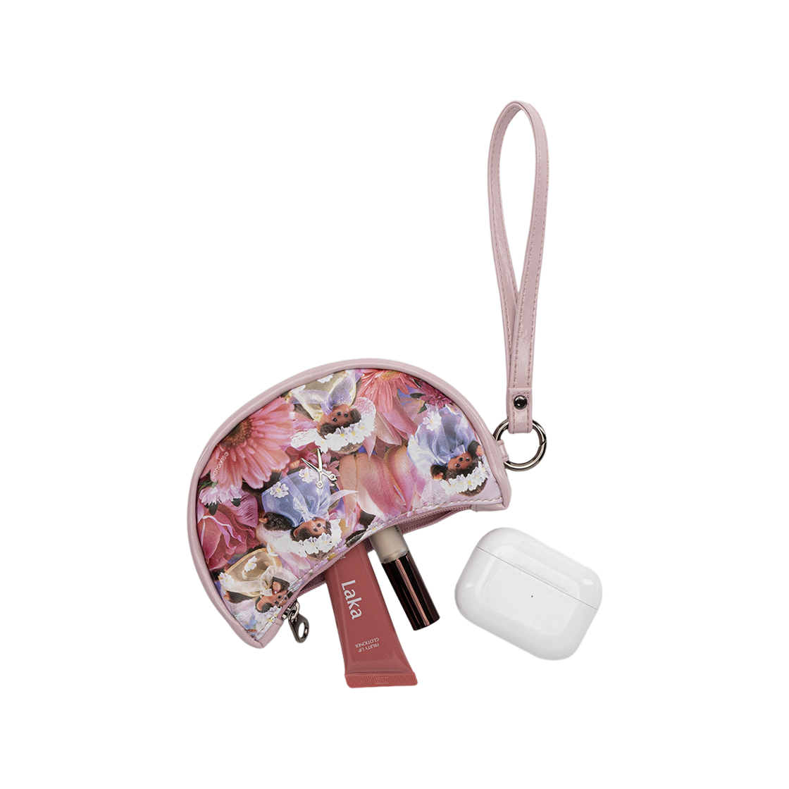 [KREAM 단독][사은품증정] 조셉앤스테이시 빕 파우치 플로럴 몬치치 핑크([KREAM 단독][사은품증정] JOSEPH&STACEY Bib Pouch Floral Monchhichi Pink) - 2