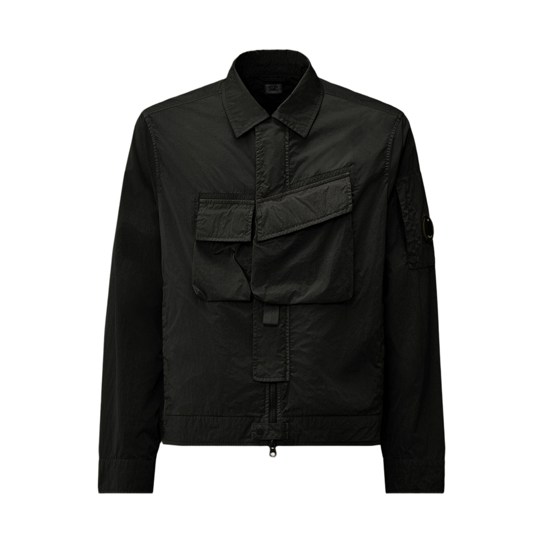 20CMOS059A110535G999 C.P. Company Heavy Chrome-R Zipped Lens Overshirt Black - 26SS
