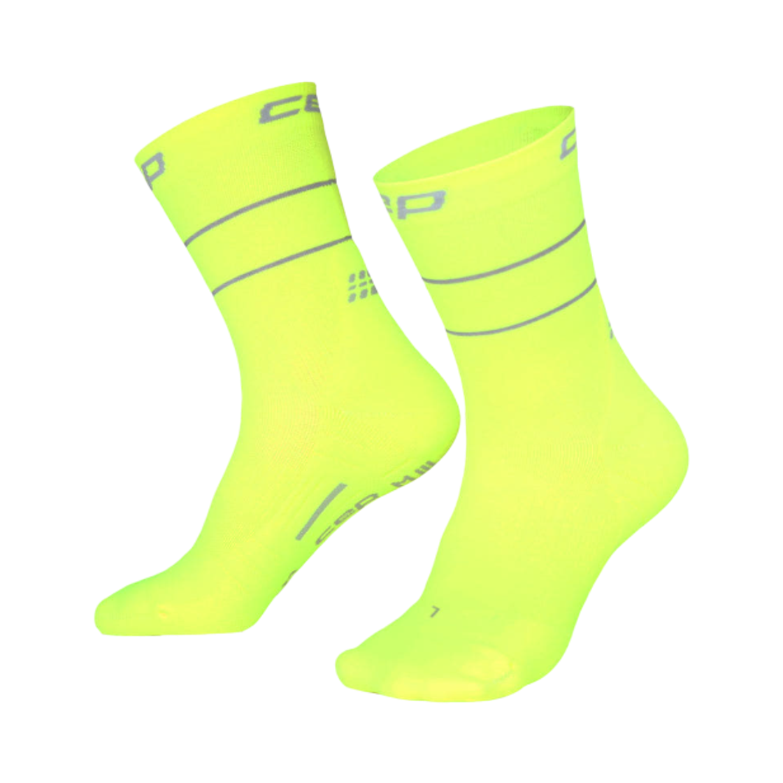 CEP 프로 런 리플렉티브 미드 컷 삭스 2.0 네온 옐로우(CEP Pro Run Reflective Mid Cut Socks 2.0 Neon Yellow) - 1