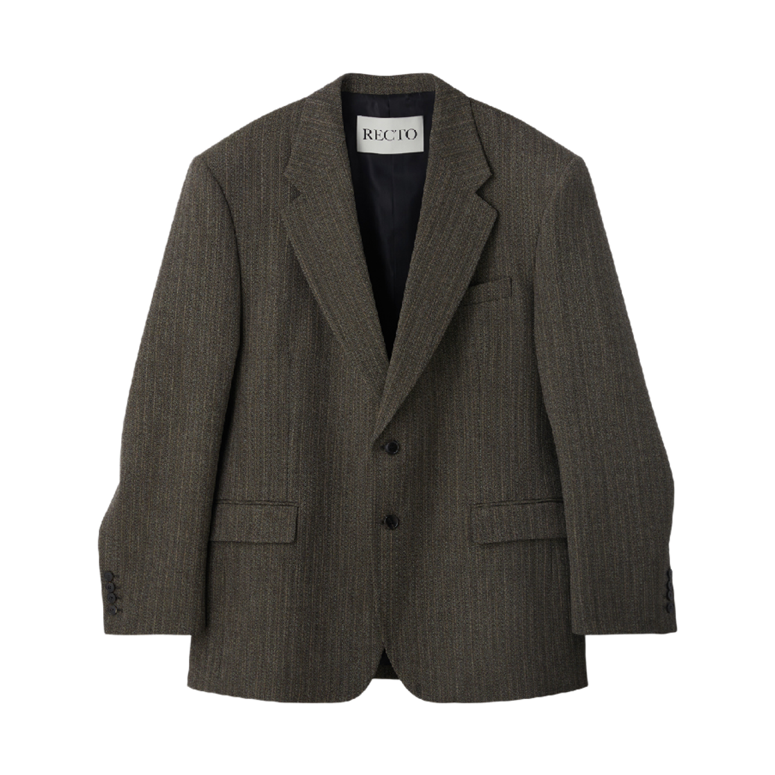 렉토 브로큰 해링본 수트 재킷 다크 카키(Recto Broken Harringbone Suit Jacket Dark Khaki)