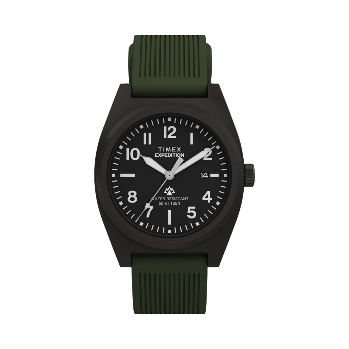 타이맥스 익스페디션 캡스톤 39mm 실리콘 스트랩 워치 블랙 그린(Timex Expedition Capstone 39mm Silicone Strap Watch Black Green)