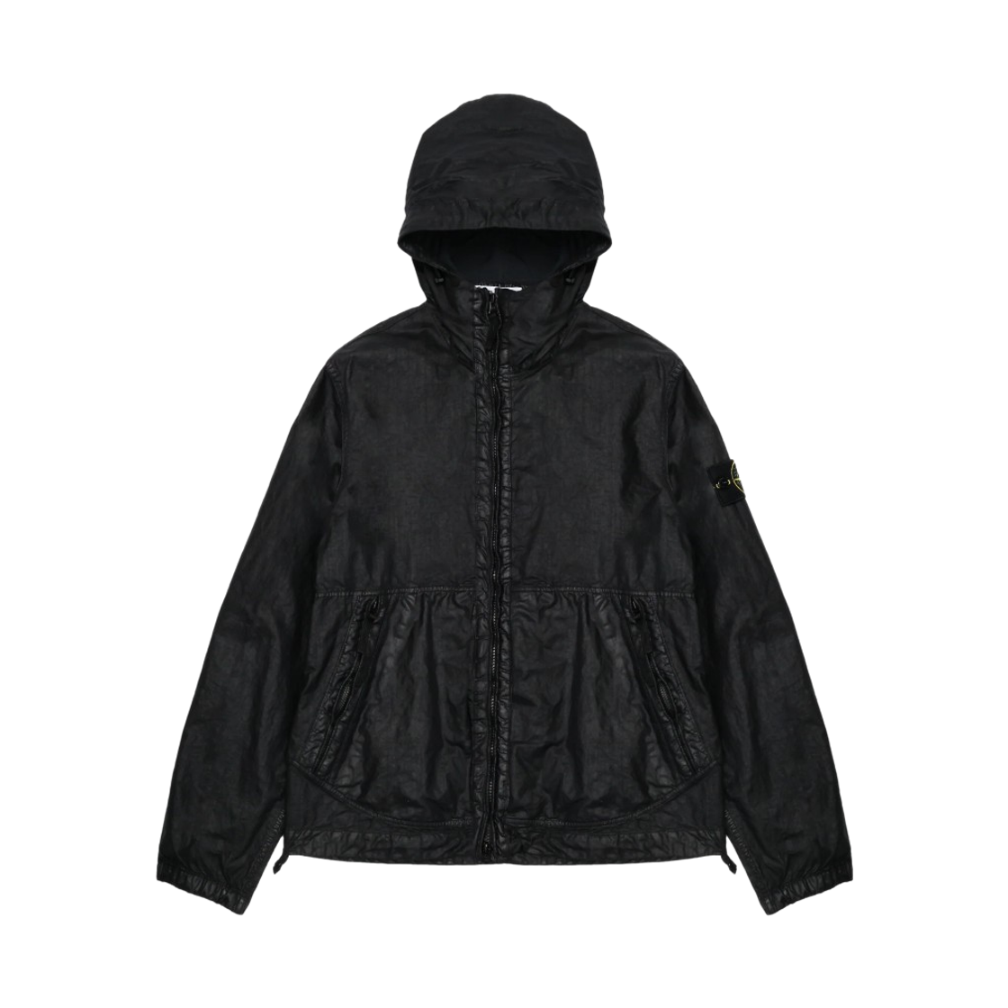 스톤 아일랜드 4100053 오가닉 룩 나일론 파나마-TC 후드 자켓 하이넥 집 블랙 - 26SS