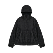 Stone Island 4100053 Organic Look Nylon Panama-TC Hooded Jacket with High-Neck Zip Black - 26SS