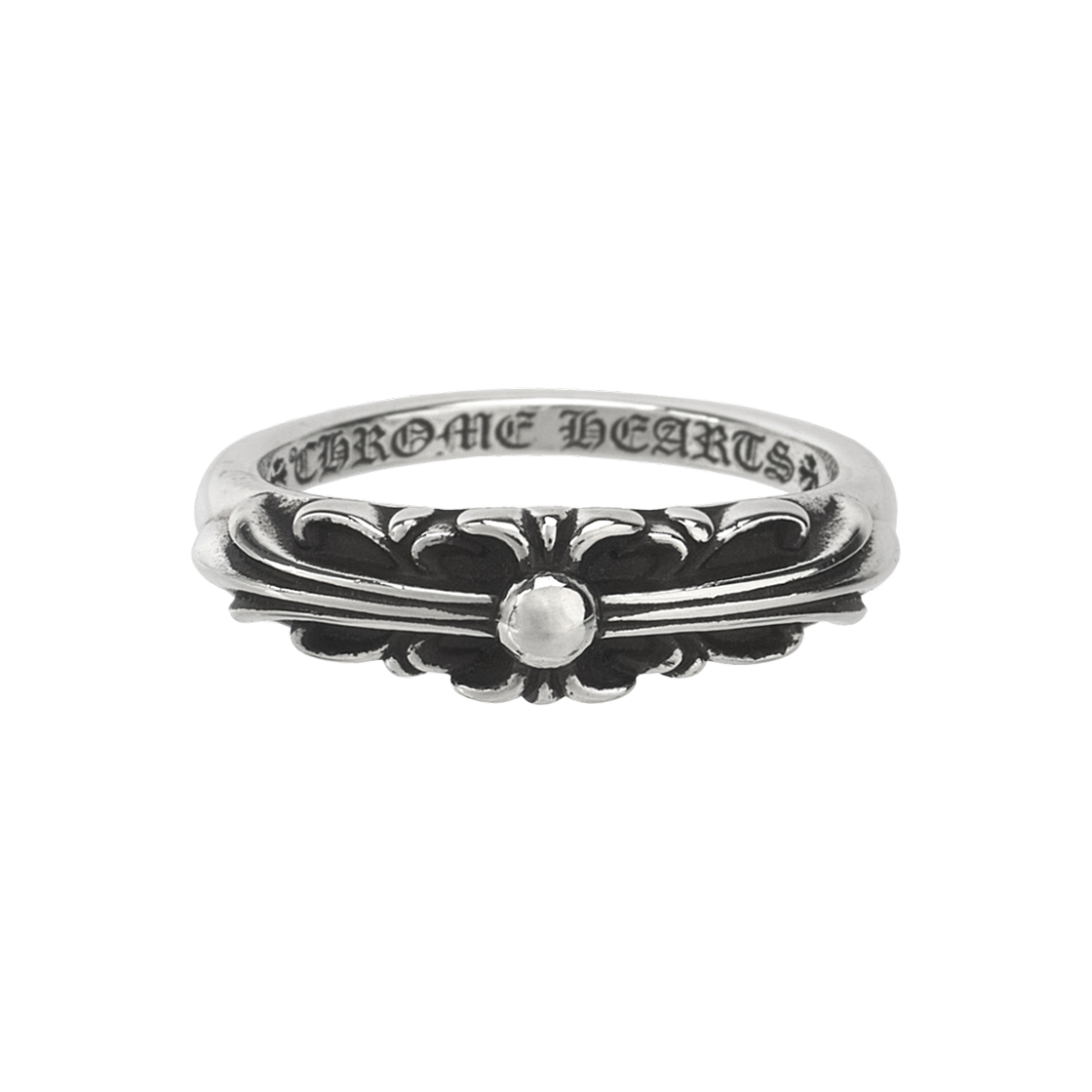 크롬하츠 베이비 클래식 플로럴 크로스 링 실버(Chrome Hearts Baby Classic Floral Cross Ring Silver)