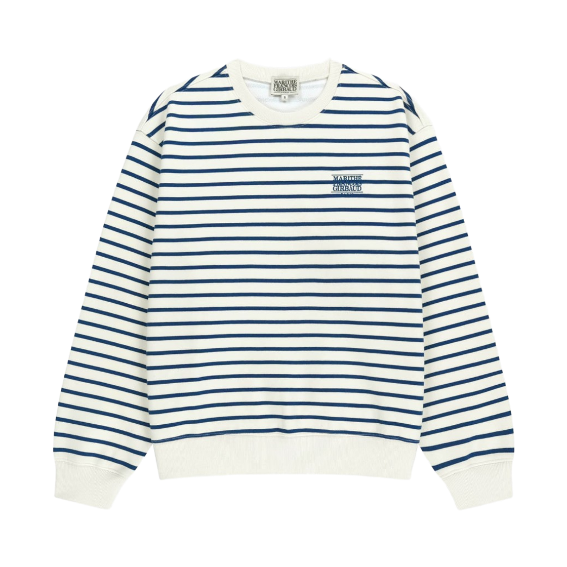 마리떼 프랑소와 저버 스몰 클래식 로고 스트라이프 스웨트셔츠 아이보리(Marithe Francois Girbaud Small Classic Logo Stripe Sweatshirt Ivory)