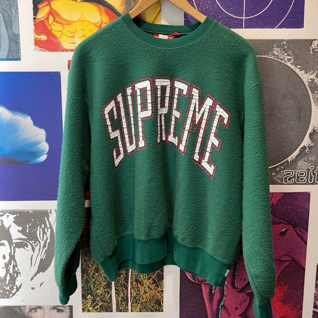 Supreme Inside Out Crewneck Light Pine - 23FW 착용 스타일