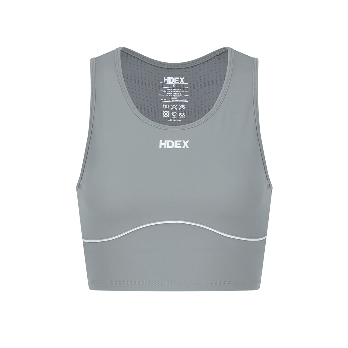 H1AM1WSBT04FGY HDEX Supple Piping Daily Bra Top Fog Gray