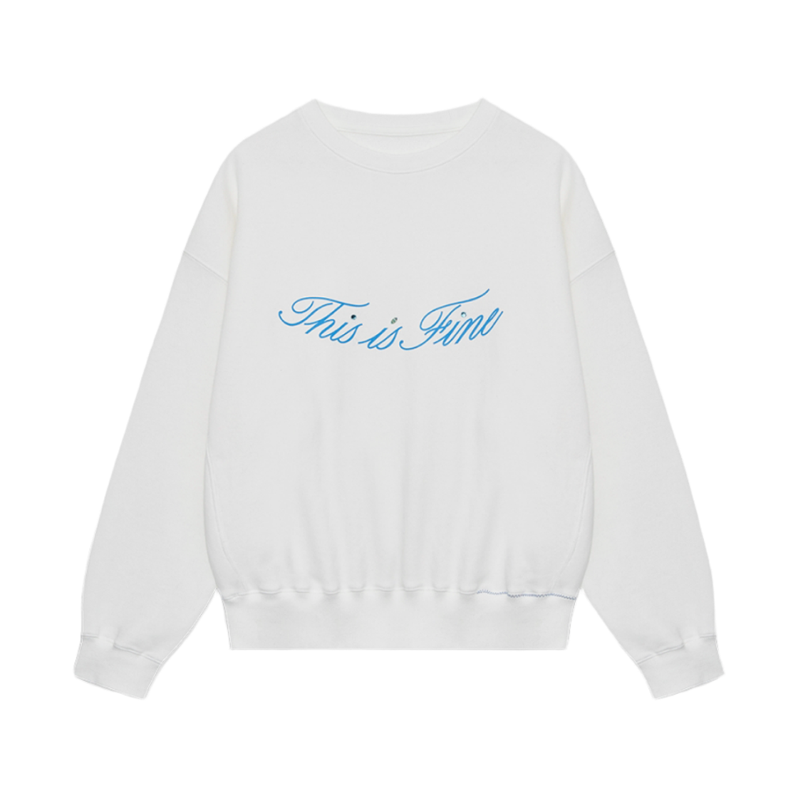 디스이즈파인 스탠다드 시그니처 스웻셔츠 화이트(THIS IS FINE Standard Signature Sweatshirt White)