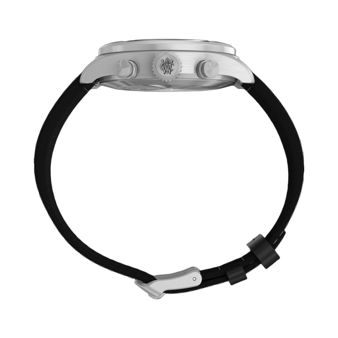 타이맥스 워터버리 에이스 크로노그래프 41mm 레더 스트랩 워치 스테인리스 스틸 블랙(Timex Waterbury Ace Chronograph 41mm Leather Strap Watch Stainless Steel Black) - 2