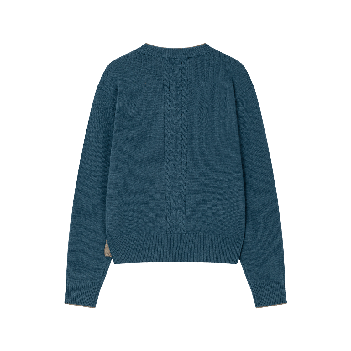 웨이비니스 더블 레이어드 브이넥 니트 터콰이즈 브라운(Waviness Double Layered V-Neck Knit Turquoise Brown) - 2