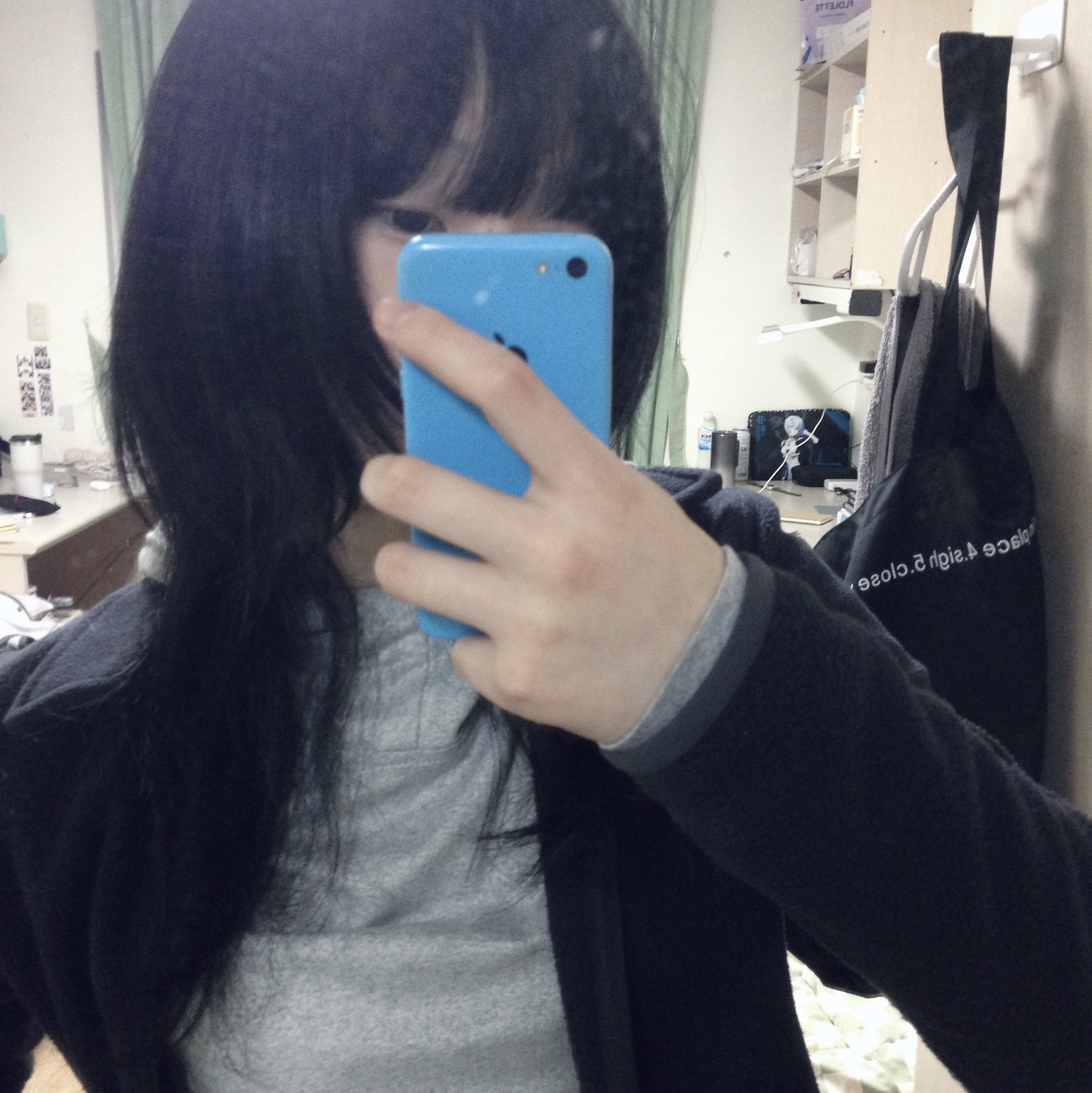 (W) Jichoi Fleece Shirt Jacket Black 착용 스타일