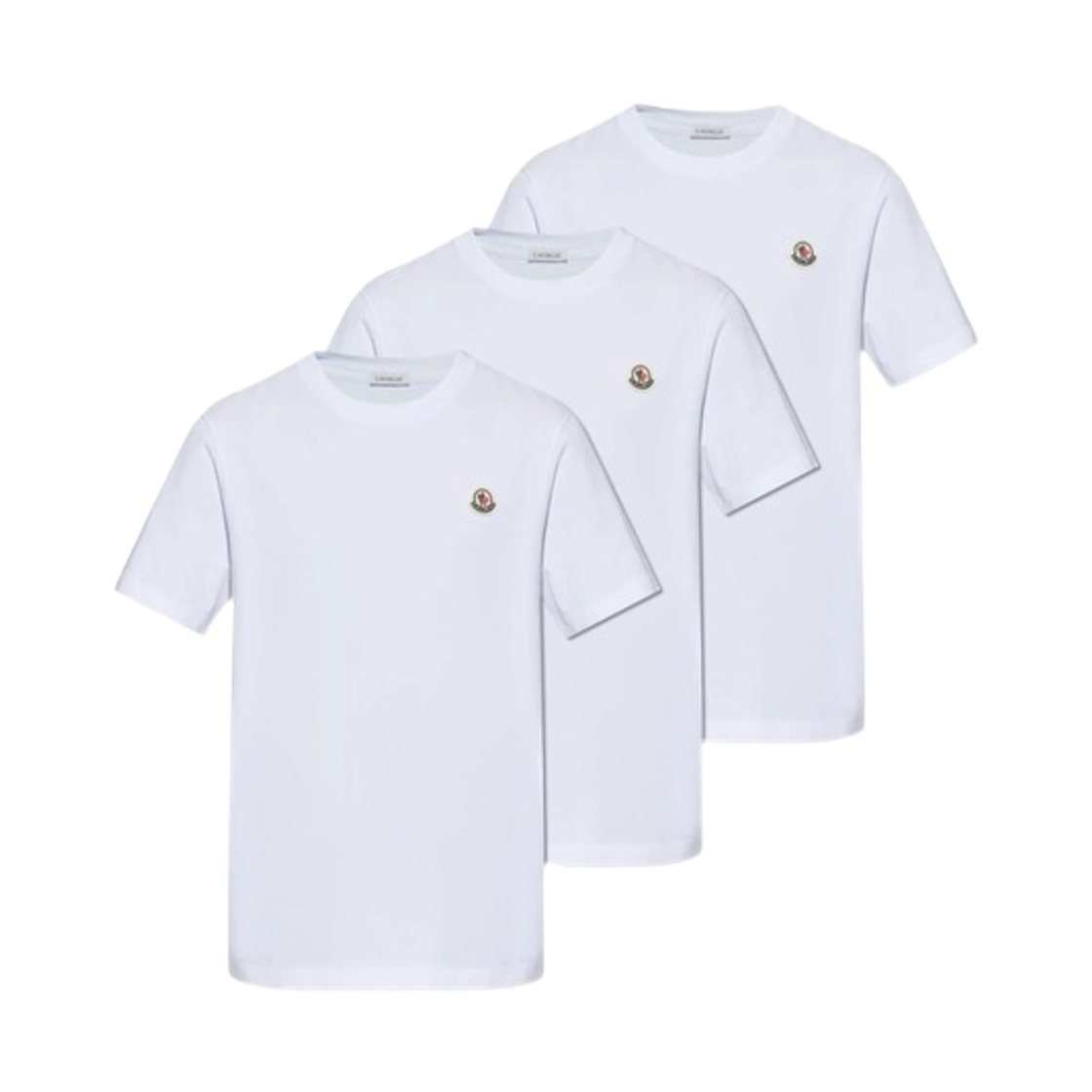 L1-091-8C00032-829H8-001 Moncler Logo Patch Short Sleeve T-Shirt White (3 Pack) - 26SS
