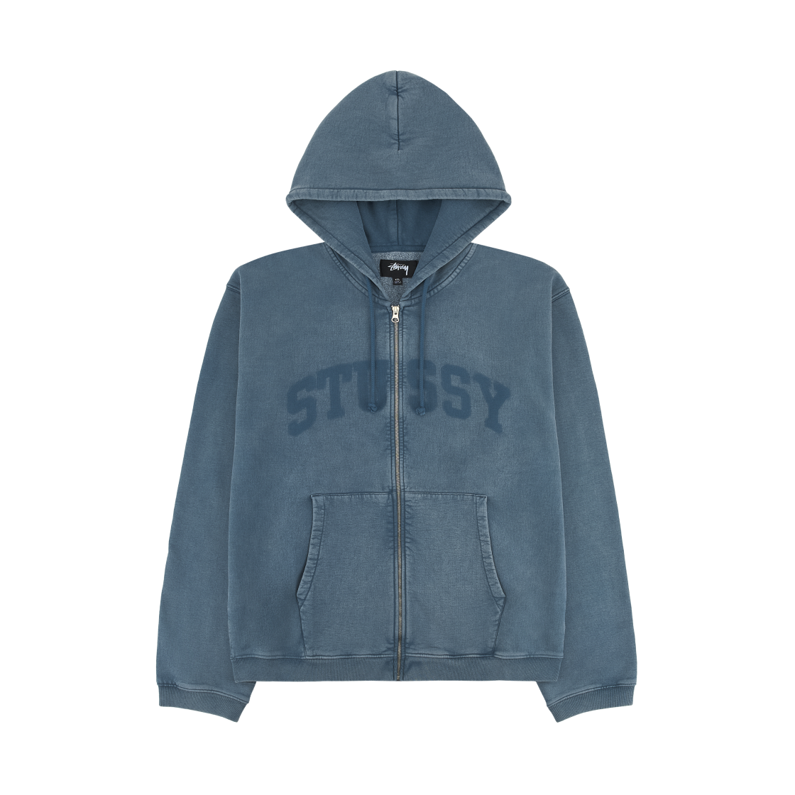 스투시 페이디드 그래픽 집 후드 워시드 네이비(Stussy Faded Graphic Zip Hoodie Washed Navy)