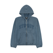 Stussy Faded Graphic Zip Hoodie Washed Navy