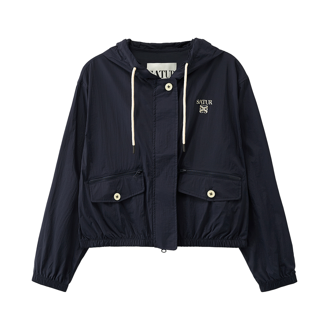 세터 우먼 크롭 후드 윈드 자켓 네이비(SATUR W Crop Hood Wind Jacket Navy)
