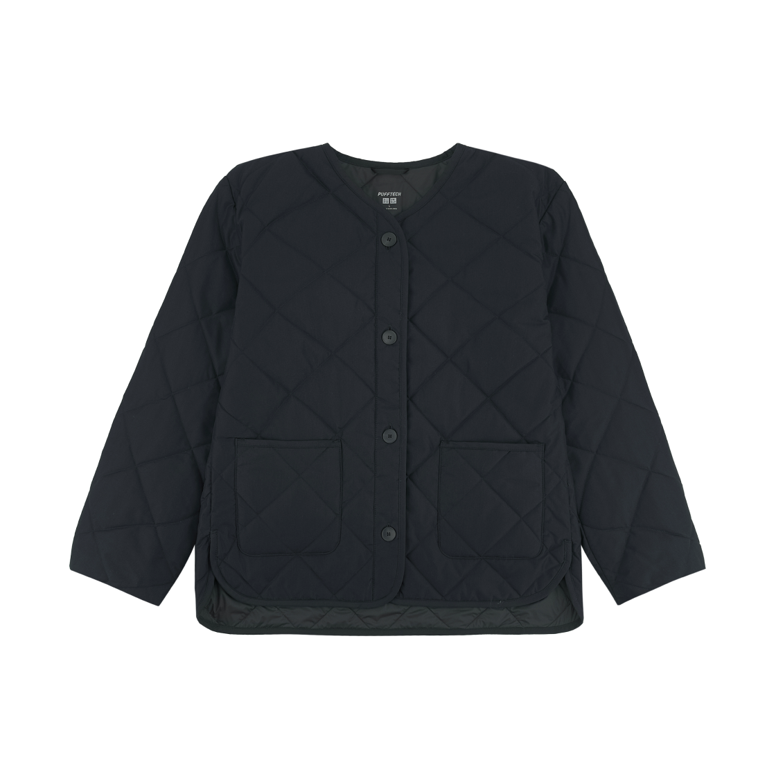 (W) 유니클로 퍼프테크 칼라리스 자켓 블랙((W) Uniqlo Pufftech Collarless Jacket Black)