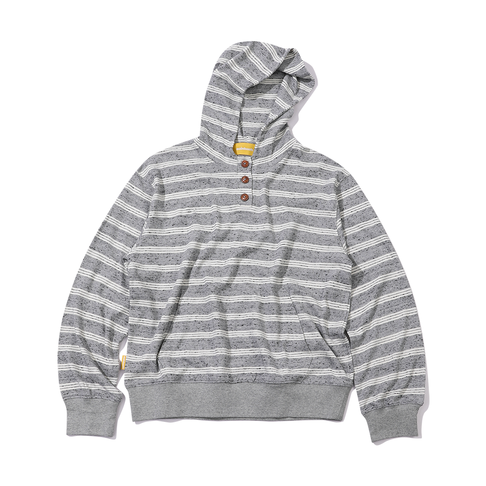 [트리플적립] 메인부스 쿠키 스트라이프 후드 티셔츠 그레이([트리플적립] MAINBOOTH Cookie Stripe Hood T-shirt GRAY)