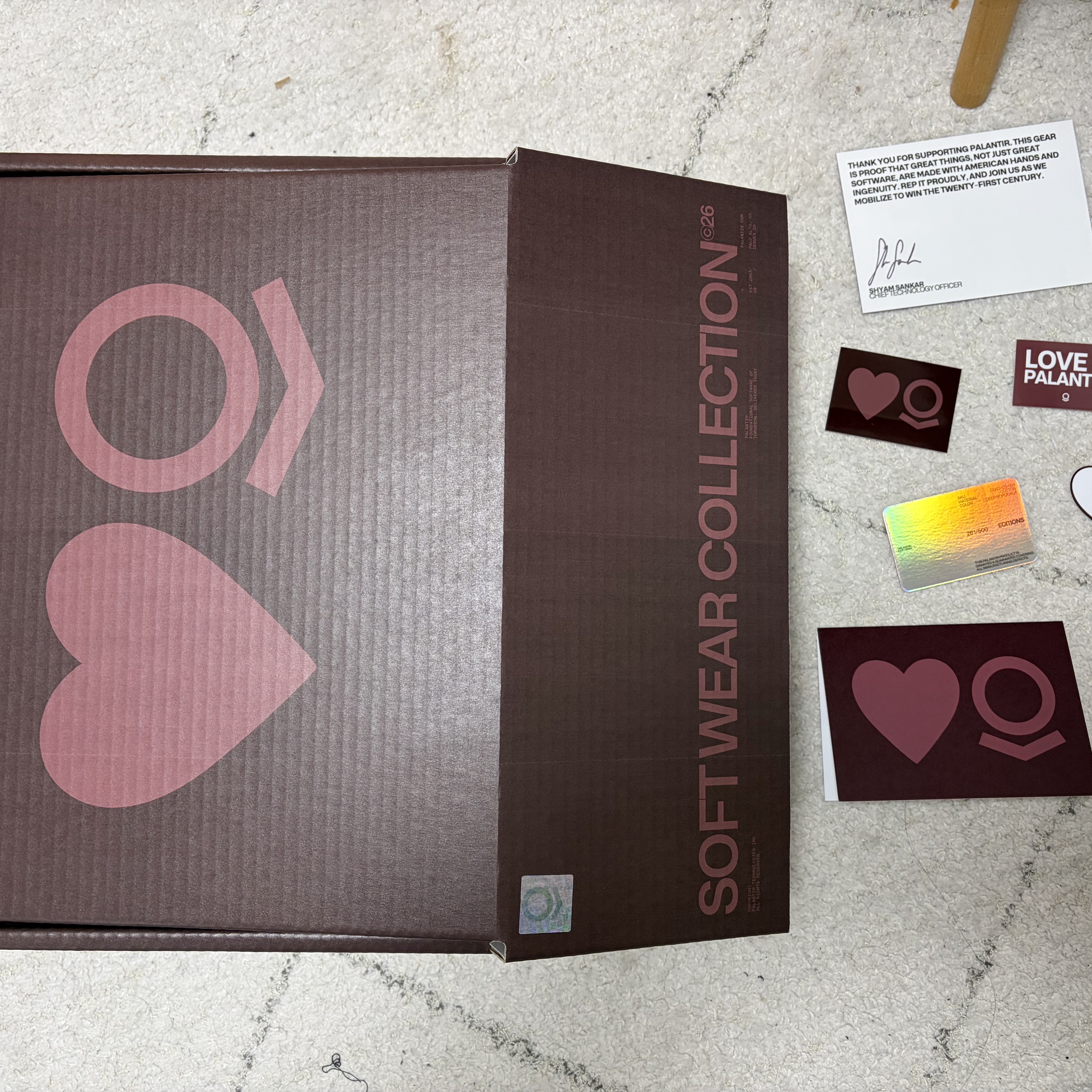Palantir Ontology Valentine's Hoodie Deep Bordeaux 착용 스타일 - 4