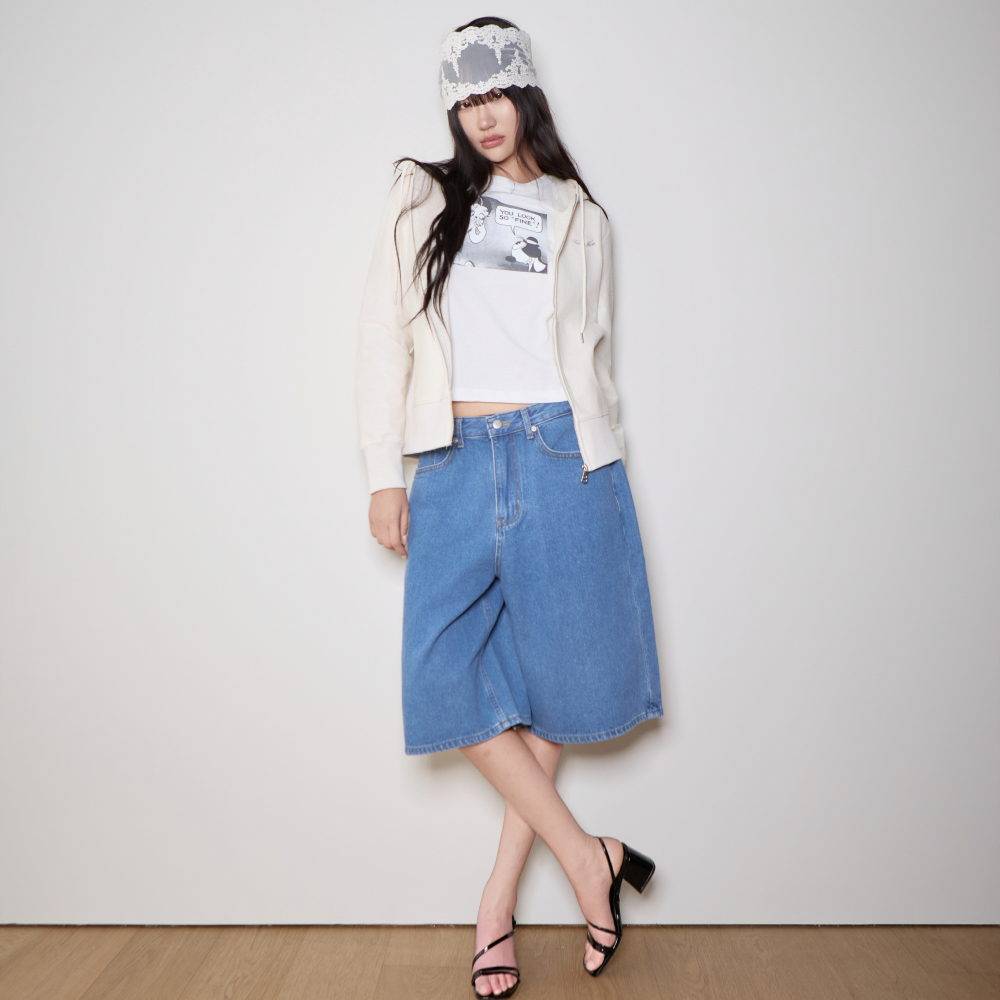디스이즈파인 x 펀플렉스 데님 버뮤다 쇼츠 블루(THIS IS FINE x FUNFLEX Denim Bermuda Shorts Blue) - 2