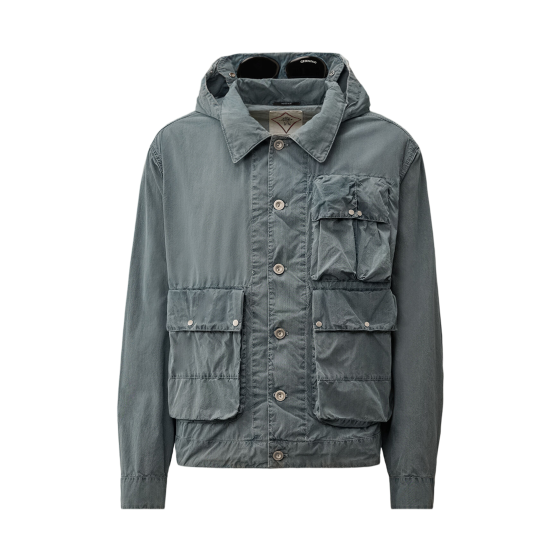 20CMOW165A110288BD11 C.P. Company 50 Fili Indigo Bleached Goggle Jacket Stone Bleach White - 26SS