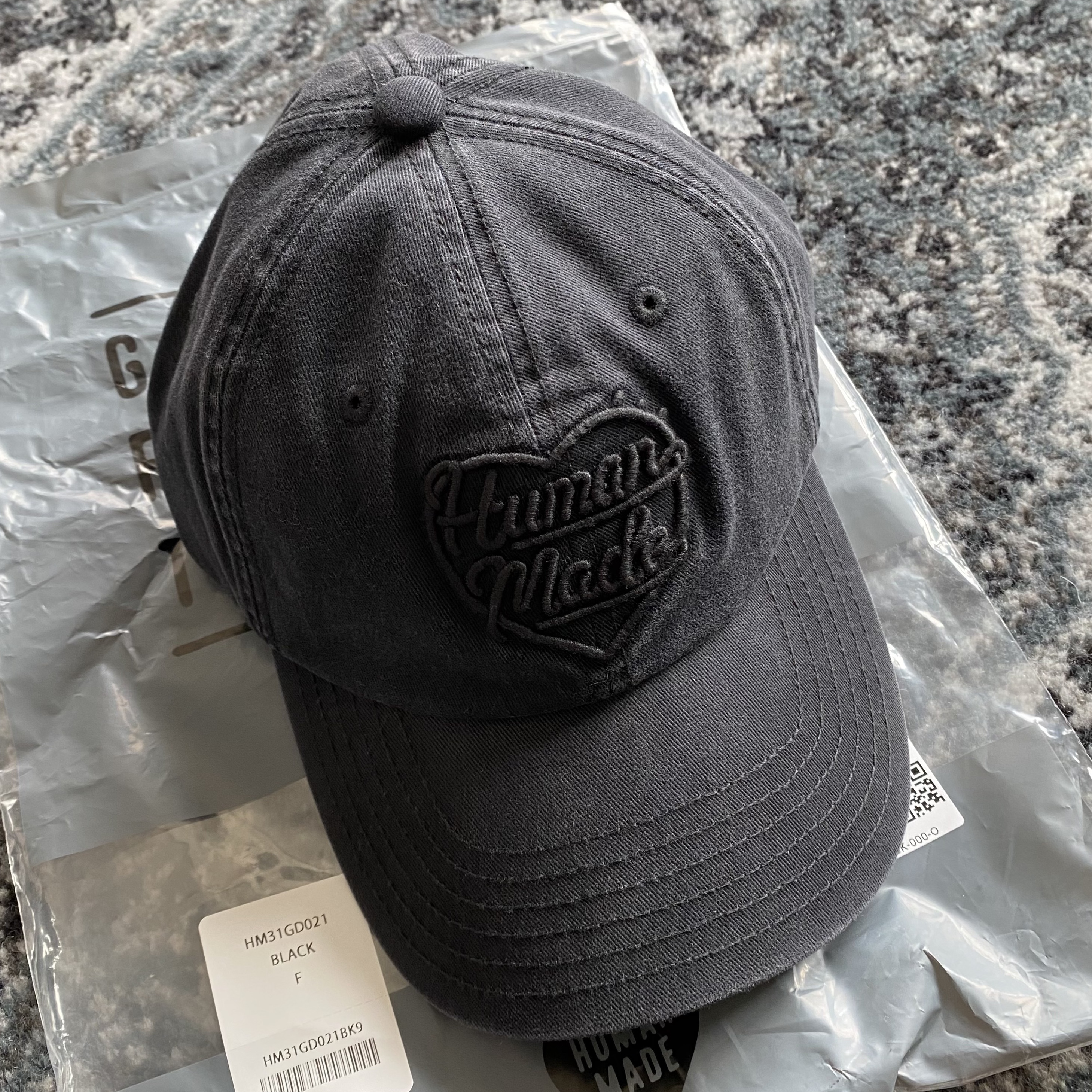 Human Made 6 Panel Twill Cap Black 착용 스타일