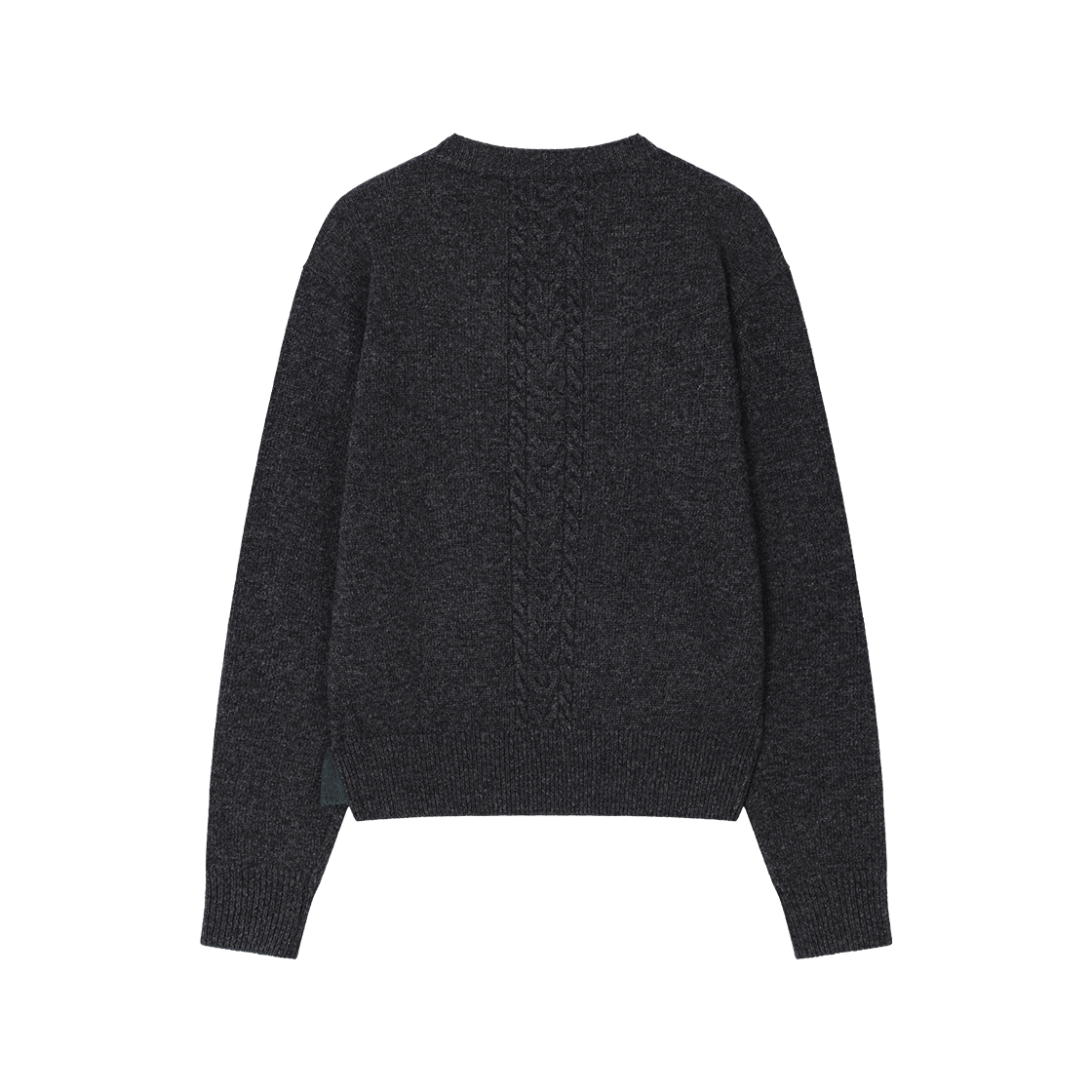 웨이비니스 더블 레이어드 브이넥 니트 차콜 그린(Waviness Double Layered V-Neck Knit Charcoal Green) - 2