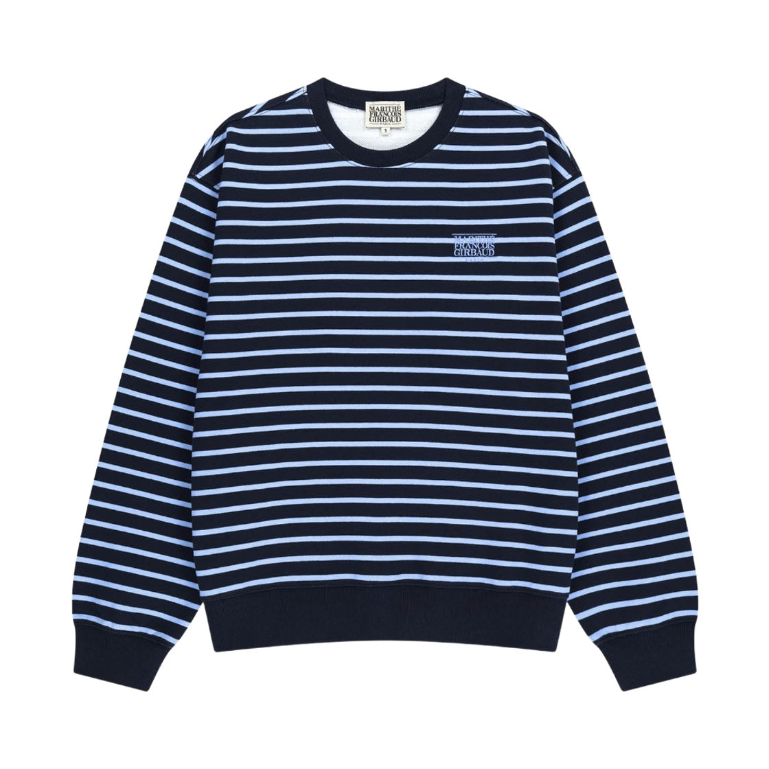 마리떼 프랑소와 저버 스몰 클래식 로고 스트라이프 스웨트셔츠 네이비(Marithe Francois Girbaud Small Classic Logo Stripe Sweatshirt Navy)