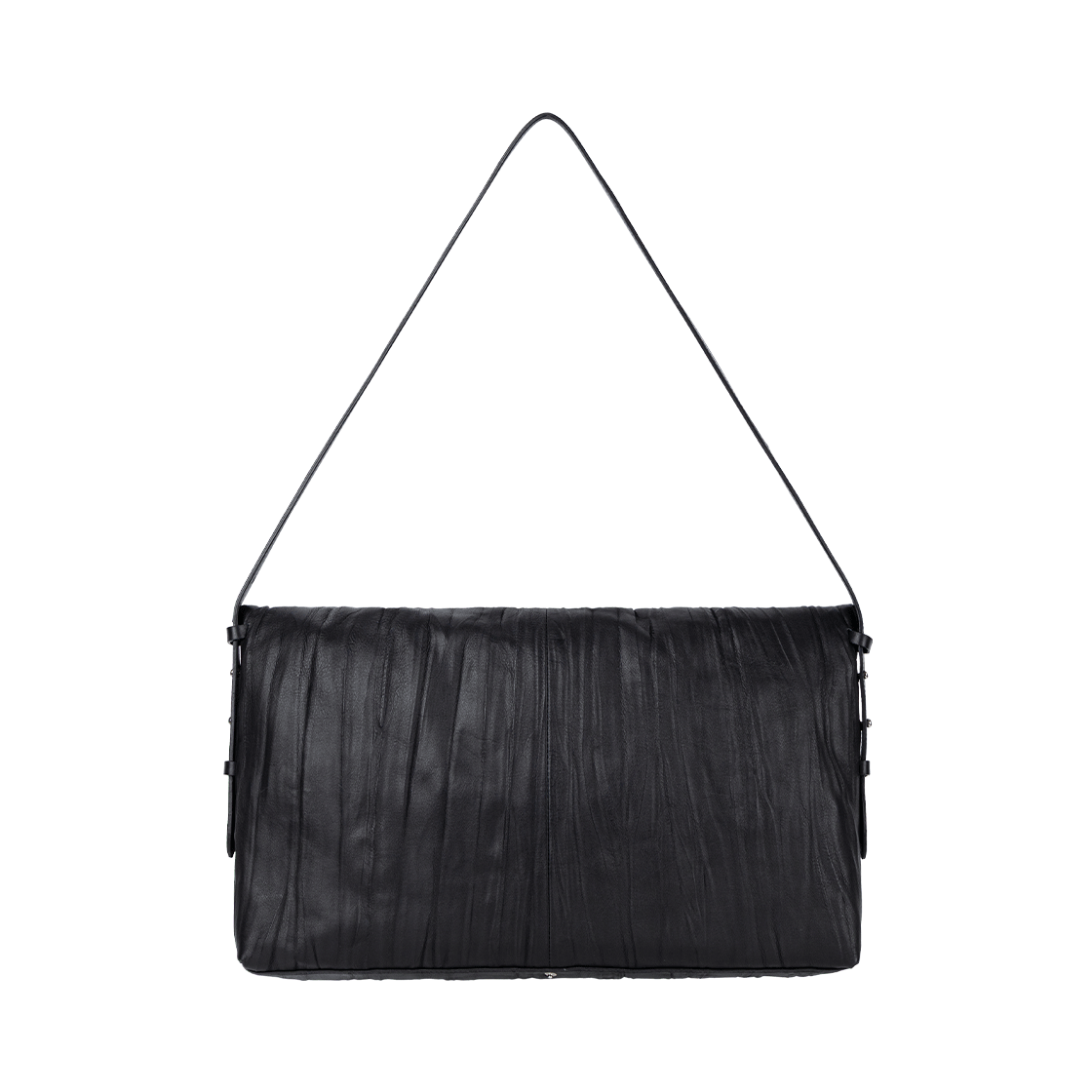 웨이비니스 폴디드 레더 숄더 백 크리즈드 블랙(Waviness Folded Leather Shoulder Bag Creased Black) - 2