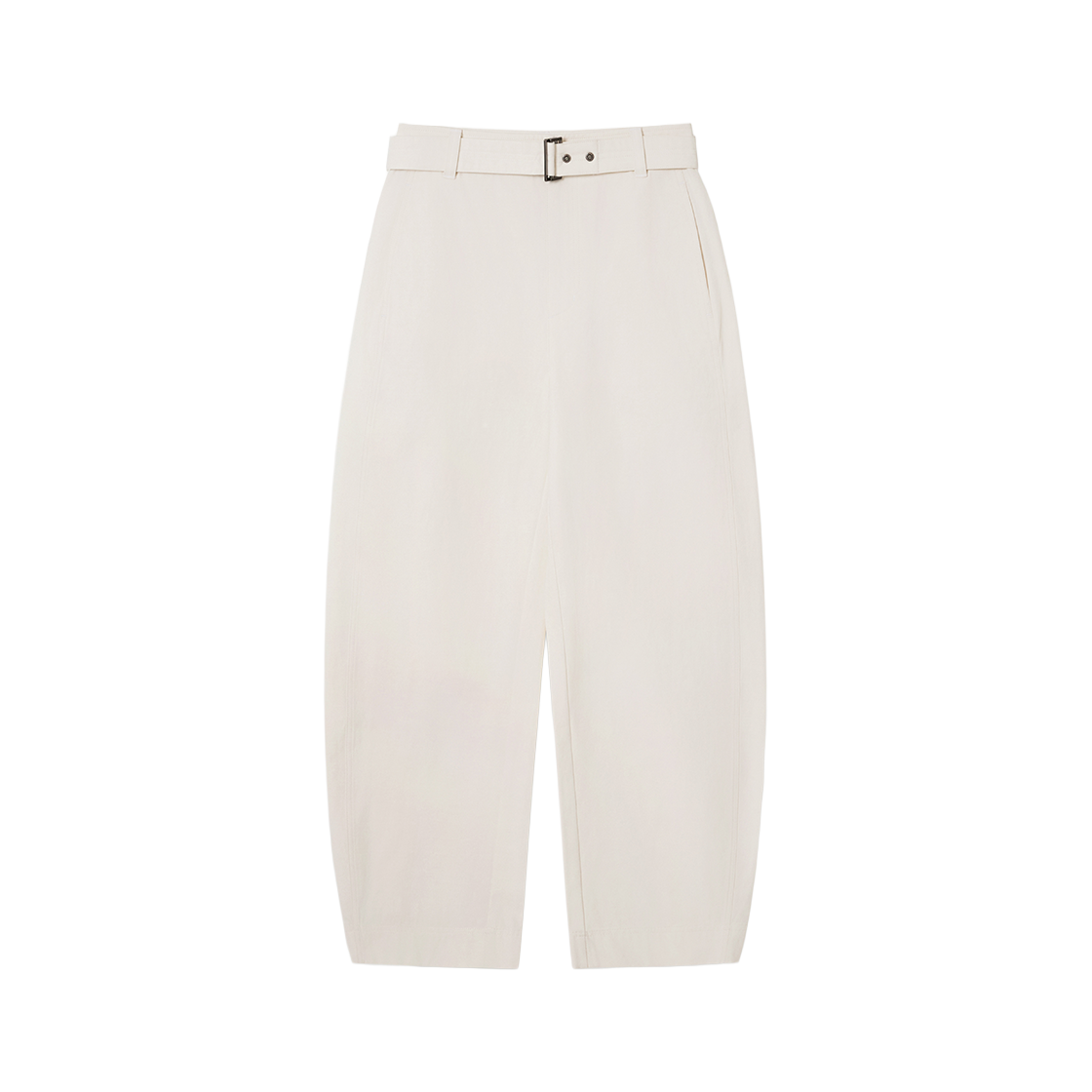 [사은품 증정] 세터 우먼 벨티드 코튼 배럴 핏 팬츠 크림([사은품 증정] SATUR W Belted Cotton Barrel Fit Pants Cream)