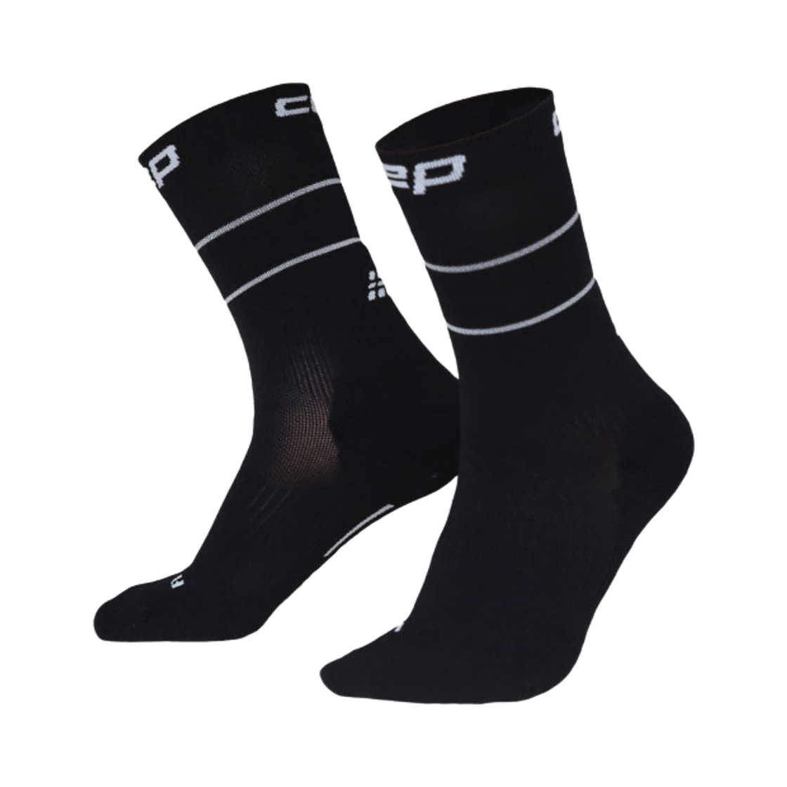 WP9C5I CEP Pro Run Reflective Mid Cut Socks 2.0 Black