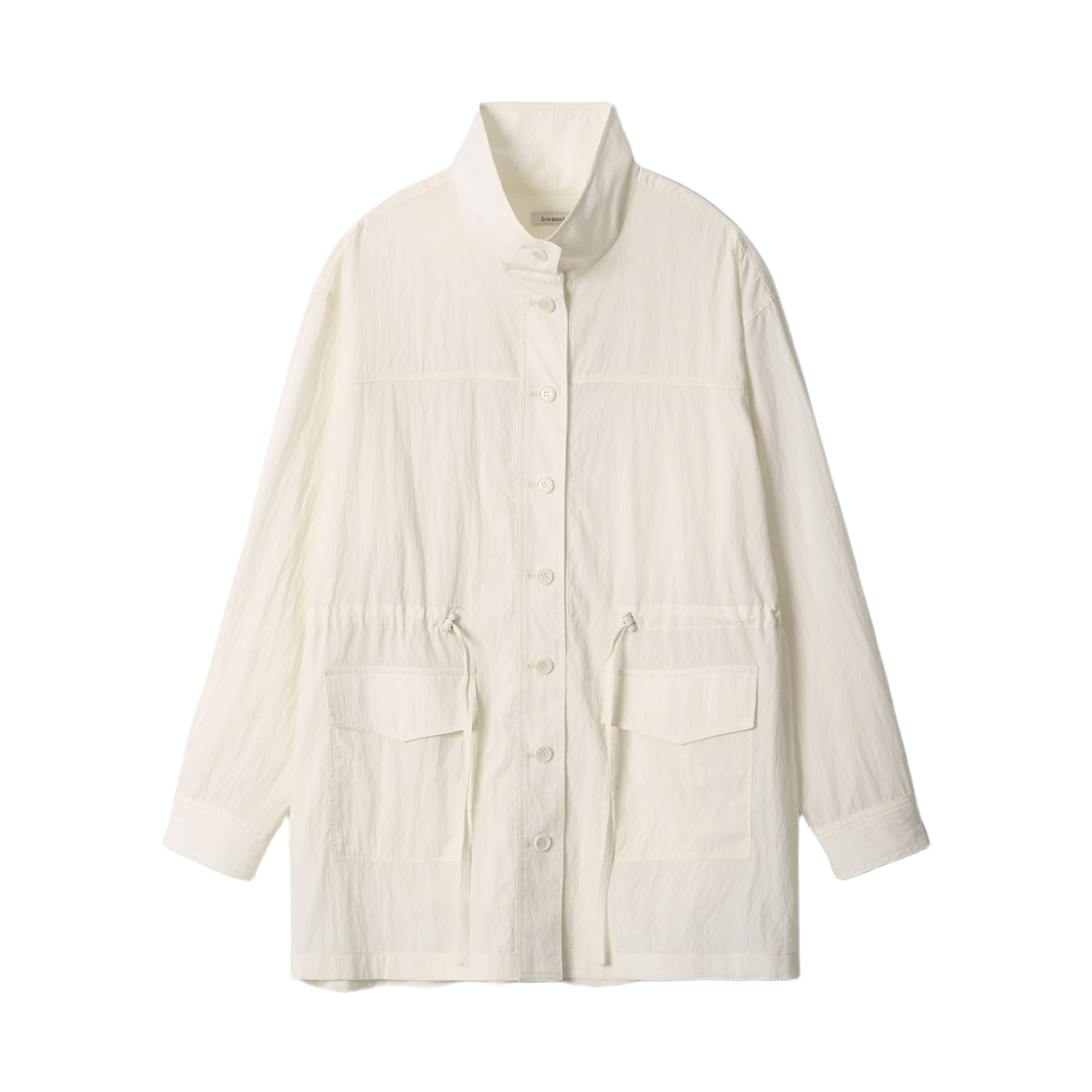(W) 아비에무아 시어 드로스트링 셔츠 자켓 아이보리((W) Aviemuah Shea Drawstring Shirt Jacket Ivory)