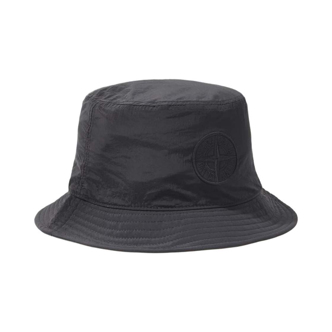 L1S1591000-12S0076-V0029 Stone Island 9100012 Nylon Metal in Econyl Compass Embroidery Bucket Hat Black - 26SS
