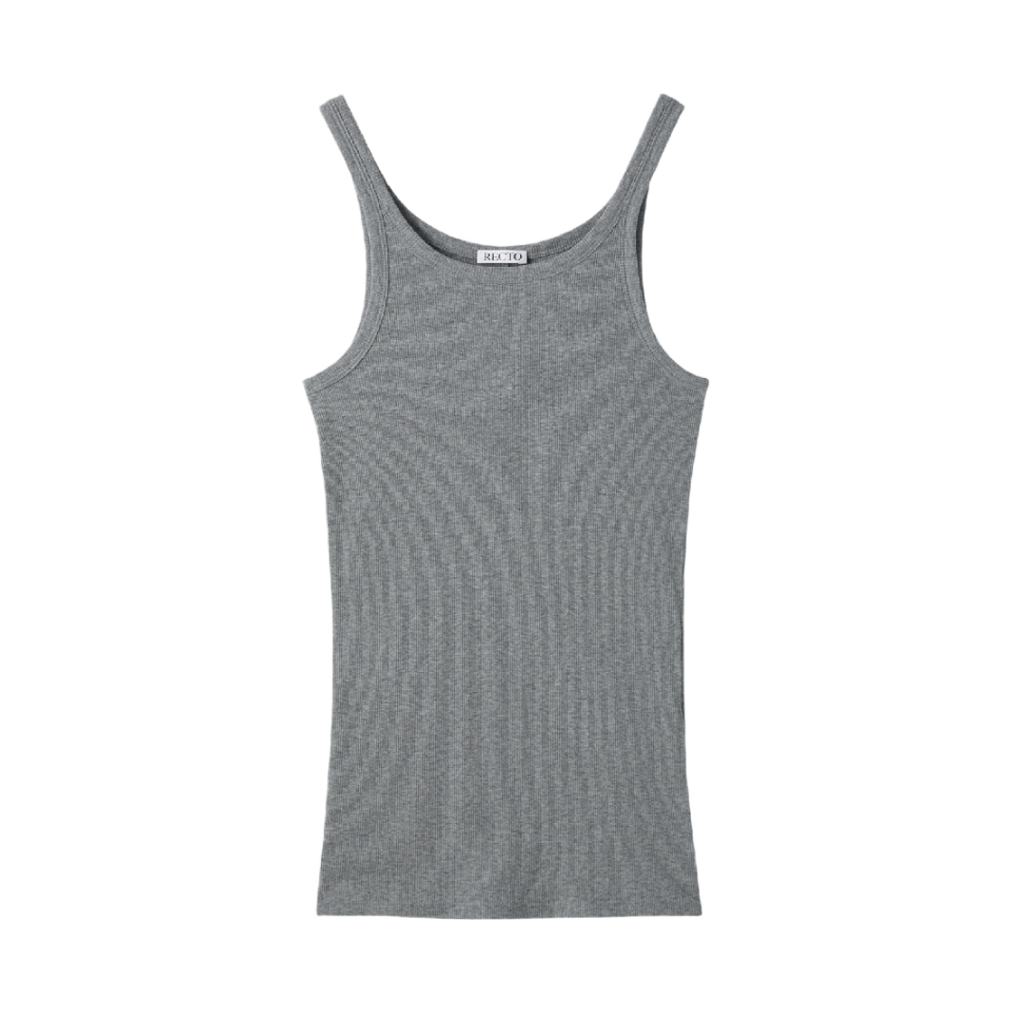 렉토 딥 스쿱 탱크 탑 멜란지 그레이(Recto Deep Scoop Tank Top Melange Grey)