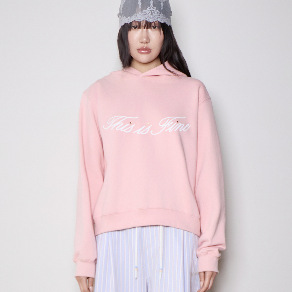 디스이즈파인 스탠다드 시그니처 후디 핑크(THIS IS FINE Standard Signature Hoodie Pink) - 2