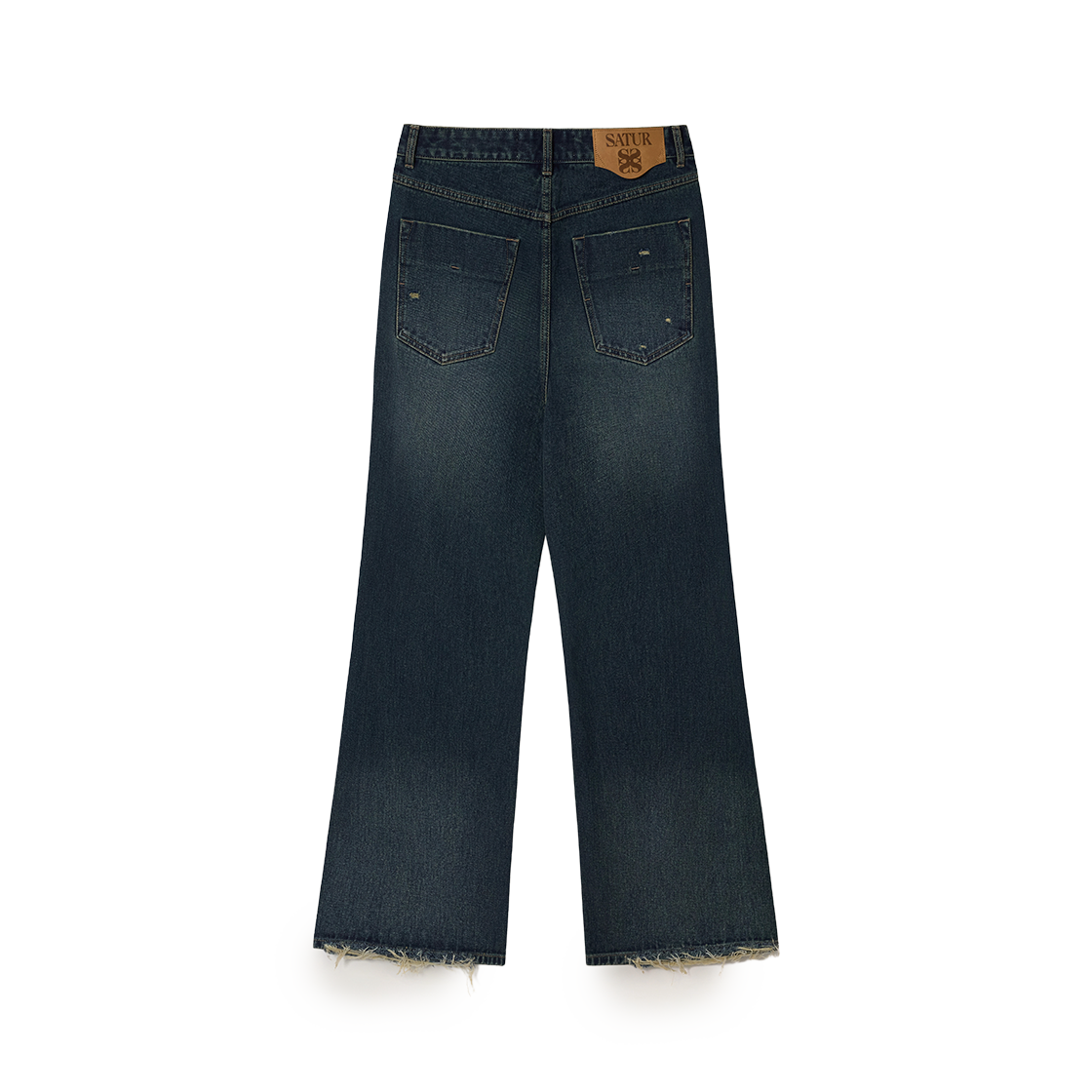 [사은품 증정] 세터 데미지 워시드 플레어 핏 데님 팬츠 딥 블루([사은품 증정] SATUR Damage Washed Flare Fit Denim Pants Deep Blue) - 2