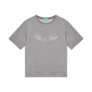 THIS IS FINE Oversized Signature Tee Sportif Gray