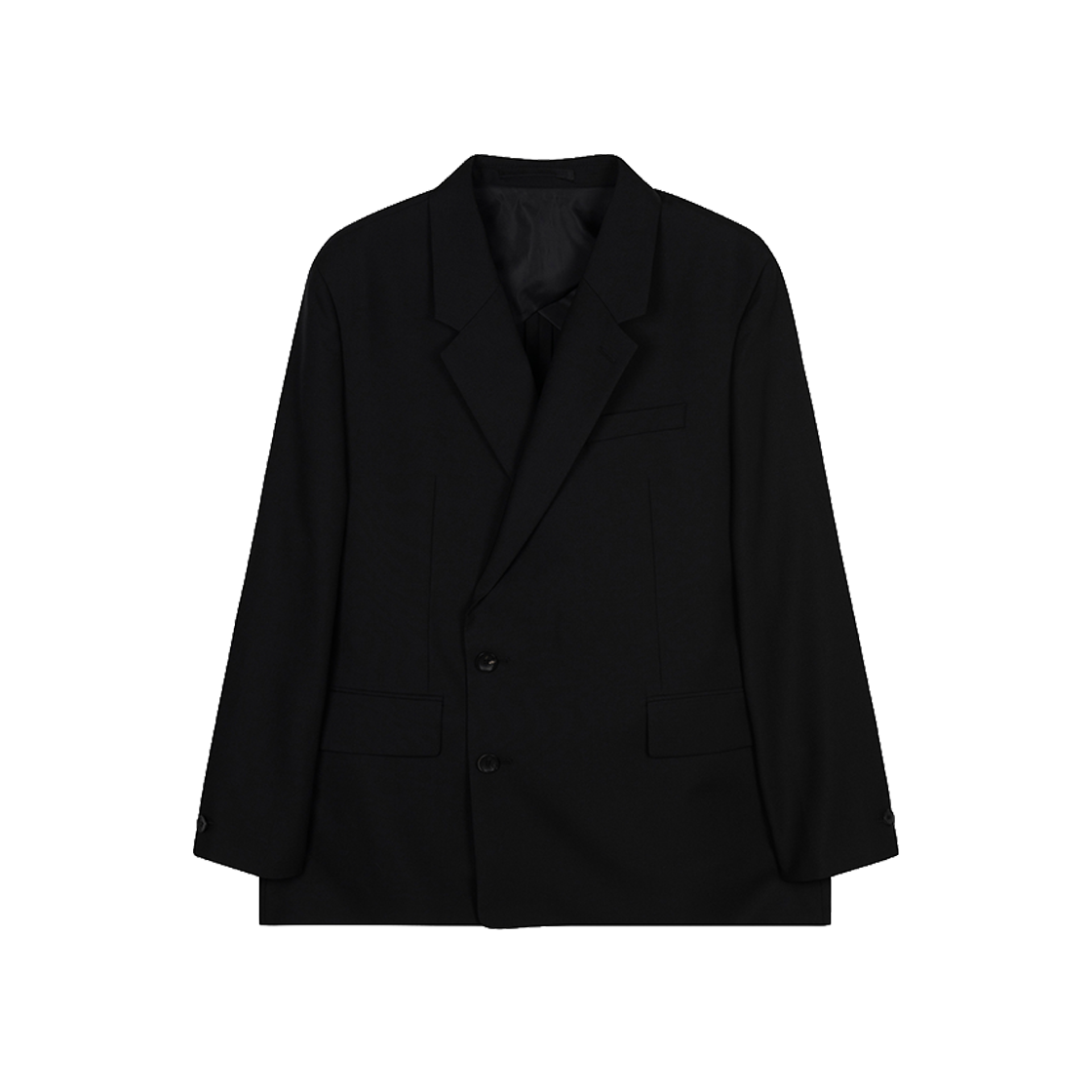 지오송지오 컬렉션 더블 브레스티드 오버사이즈 마르조또 자켓 블랙 BI2JK251BK(ZIOSONGZIO COLLECTION Double Breasted Oversize Marzotto Jacket Black) - 1