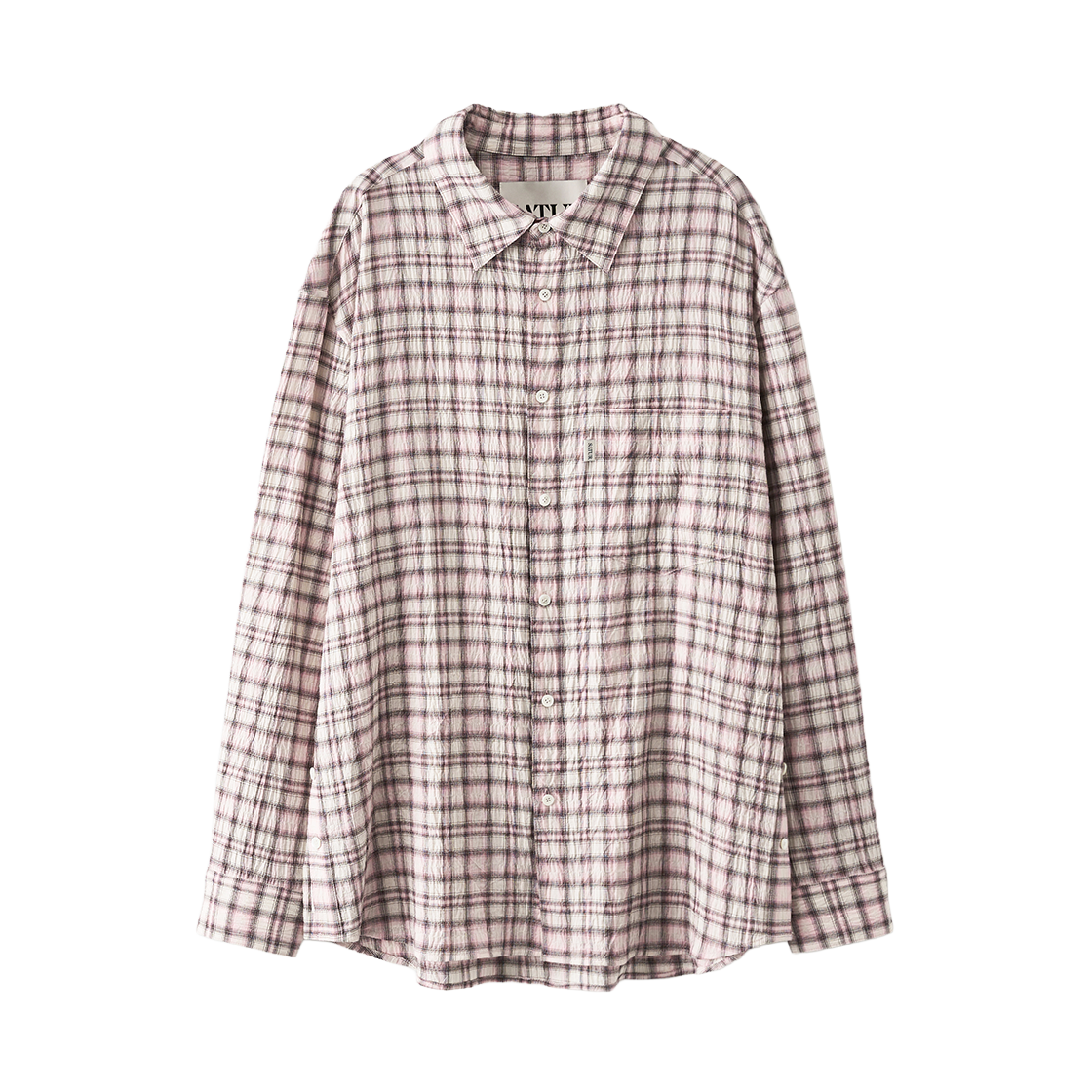 [사은품 증정] 세터 오버 사이즈 체크 셔츠 핑크