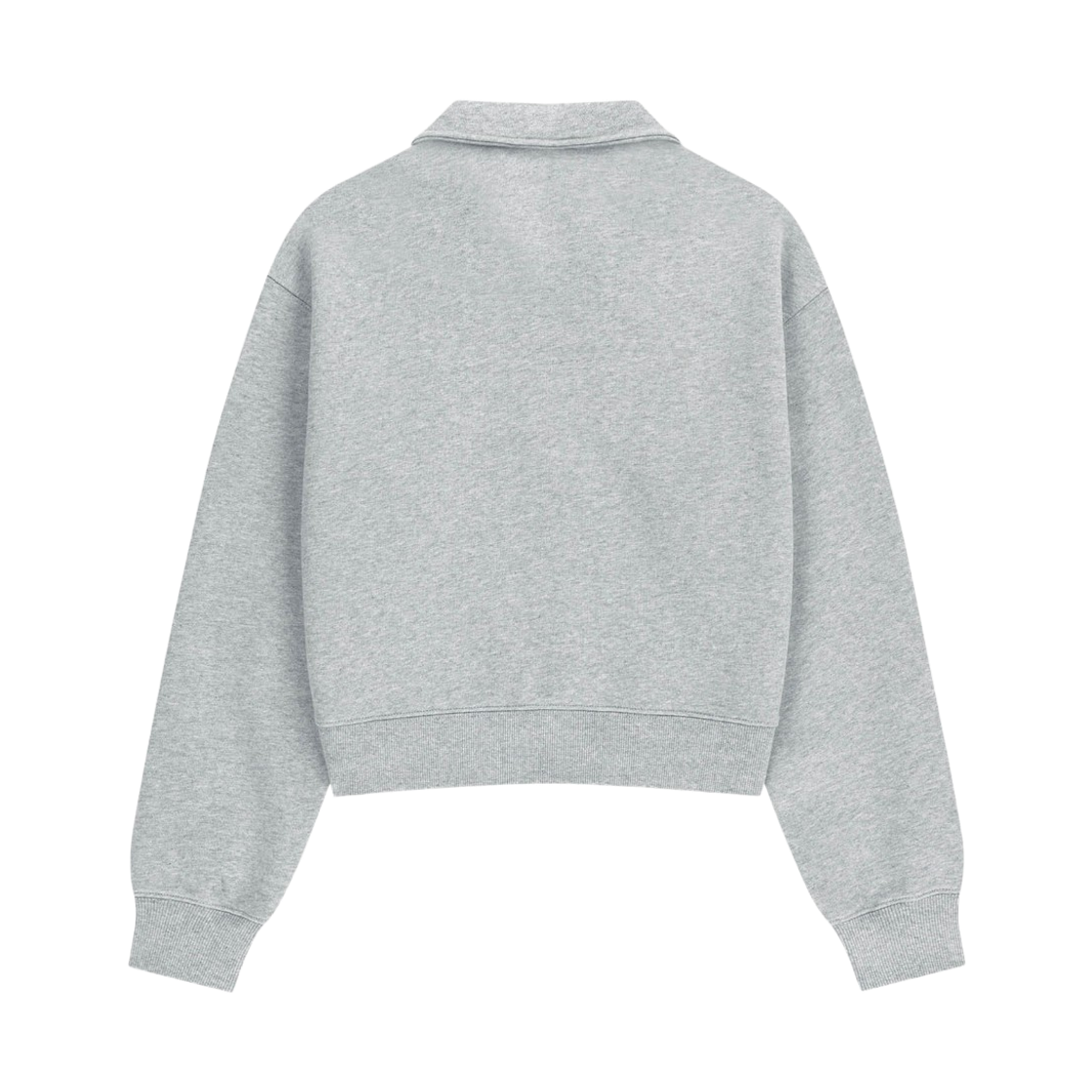 (W) 마리떼 프랑소와 저버 스몰 클래식 로고 하프 집업 크롭 스웨트셔츠 헤더 그레이((W) Marithe Francois Girbaud Small Classic Logo Half Zip Up Crop Sweatshirt Heather Gray) - 2