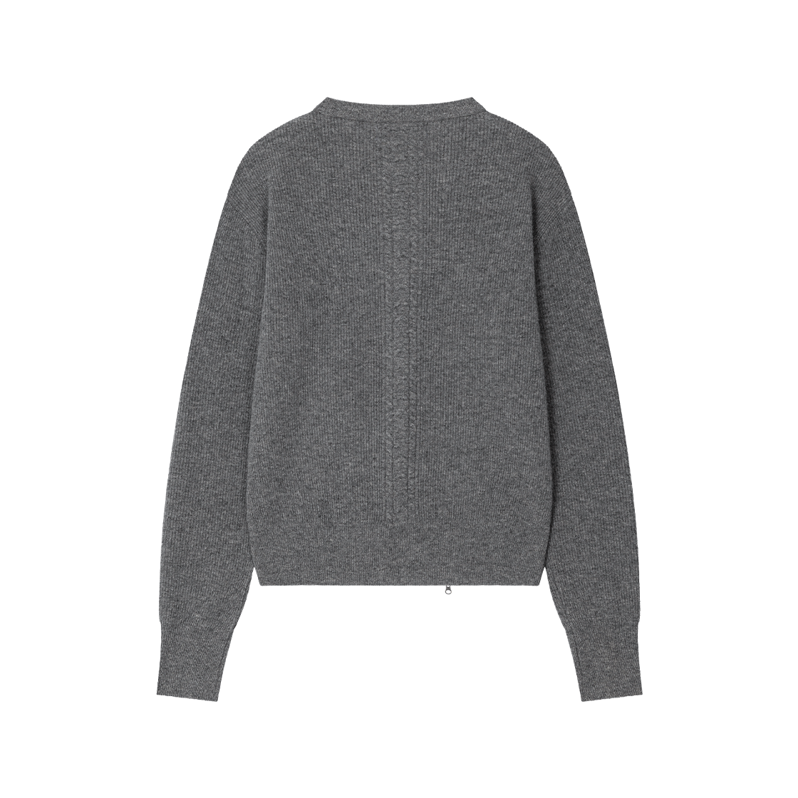 웨이비니스 하프 집업 헨리 넥 니트 다크 그레이(Waviness Half Zip-up Henley Neck Knit Dark Grey) - 2