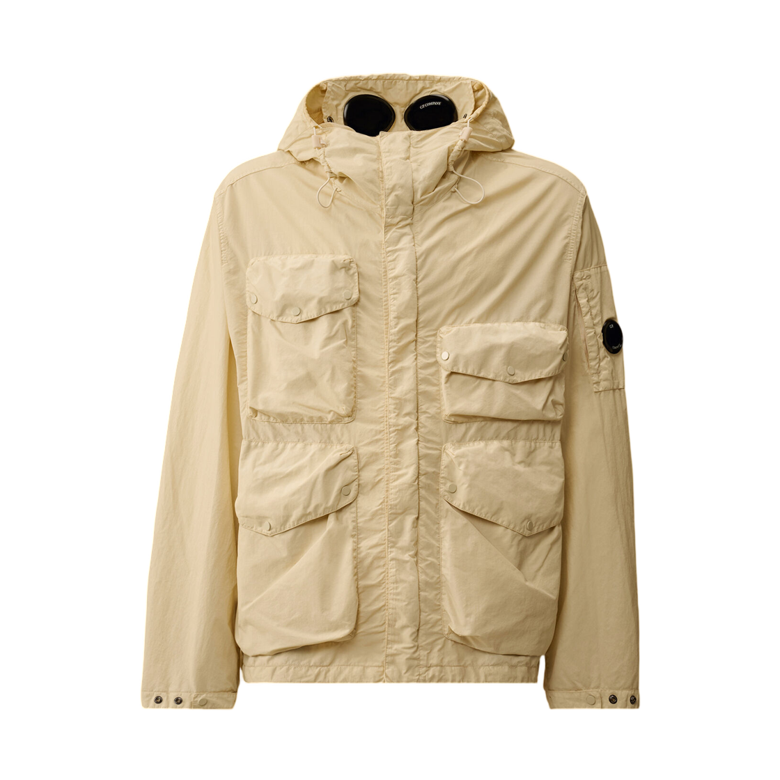20CMOW013A005991G114 C.P. Company Flatt Nylon Goggle Jacket Frozen Dew White - 26SS