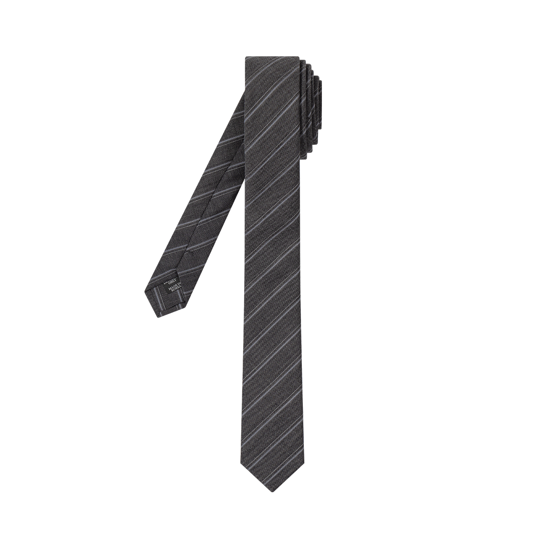 waviness26197 Waviness Pristine Wool Slim Tie Grey Stripe