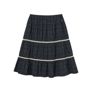 AEAE Pattern Tiered Skirt Navy