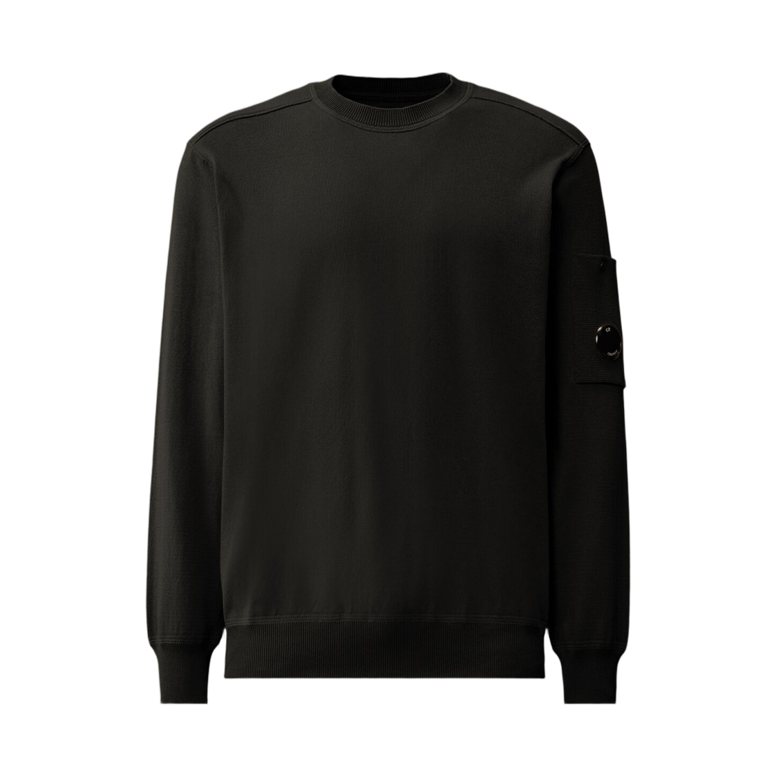 C.P. 컴퍼니 코튼 씨 아일랜드 크루넥 렌즈 스웨터 블랙 - 26SS(C.P. Company Cotton Sea Island Crewneck Lens Sweater Black - 26SS)