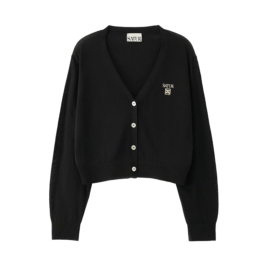 SA261WKC03BLK0 [사은품 증정] SATUR W Loren Linen Blend Cardigan Black