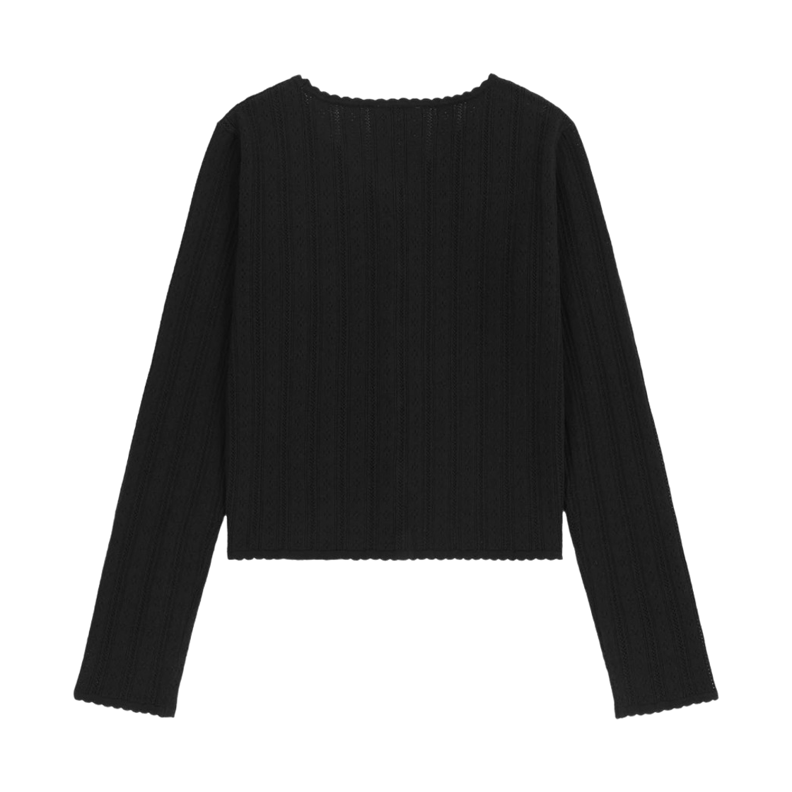 (W) 마리떼 프랑소와 저버 브이넥 크로쉐 니트 가디건 블랙((W) Marithe Francois Girbaud V-Neck Crochet Knit Cardigan Black) - 2