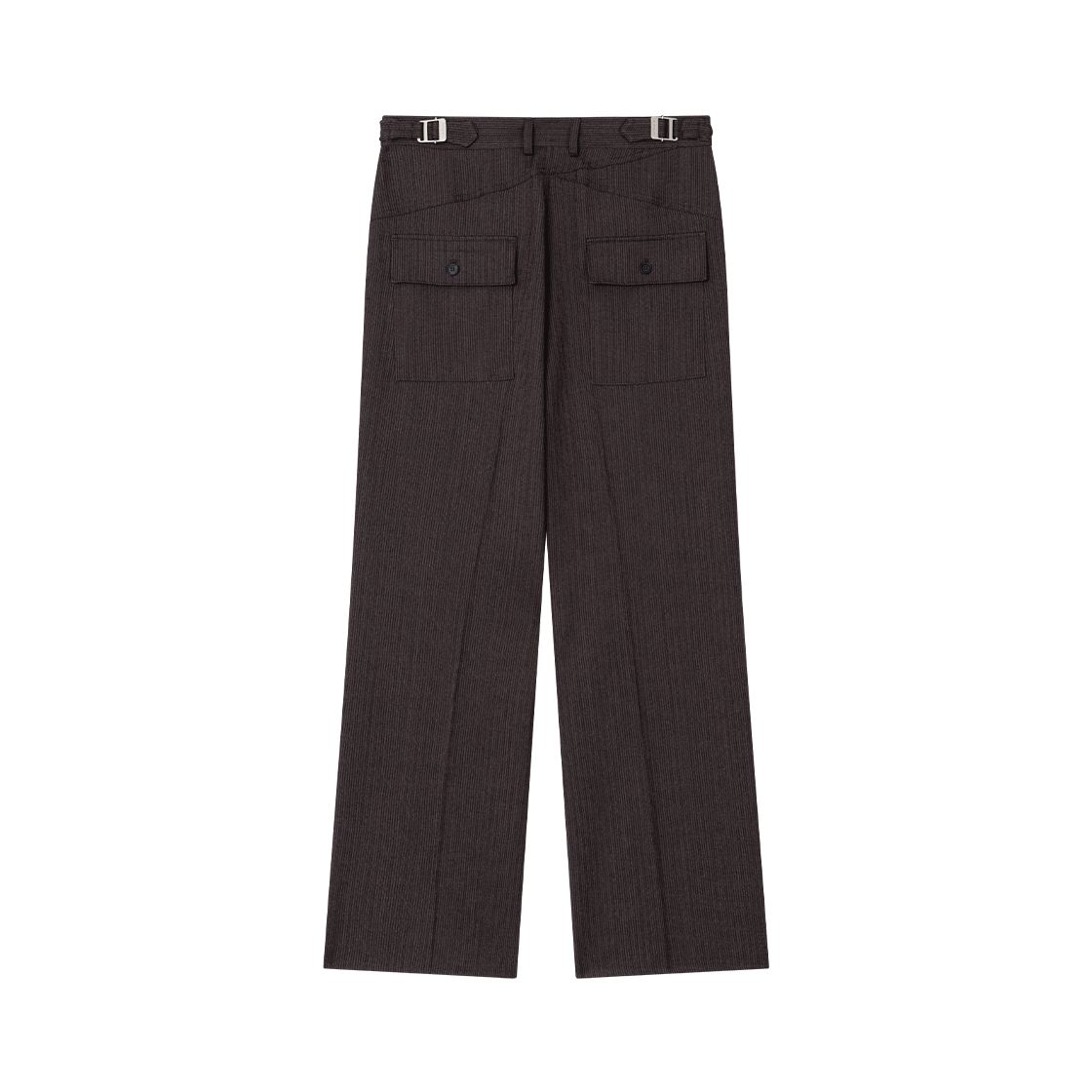 웨이비니스 스트라이프 랩 디테일 트라우저 엠버 브라운(Waviness Stripe Wrap Detail Trousers Ember Brown) - 2
