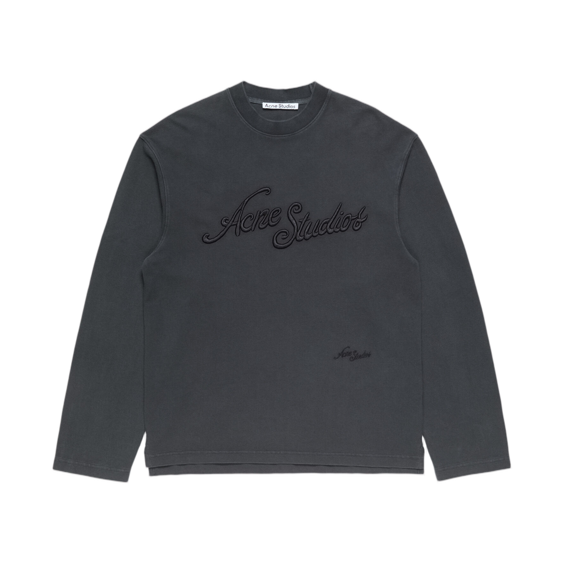 아크네 스튜디오 자수 로고 티셔츠 페이디드 블랙(Acne Studios Embroidered Logo T-Shirt Faded Black) - 1