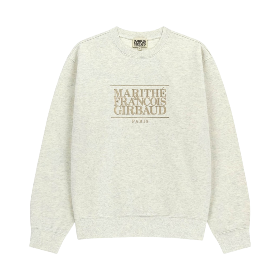 - Marithe Francois Girbaud Classic Logo Embroidery Sweatshirt Oatmeal