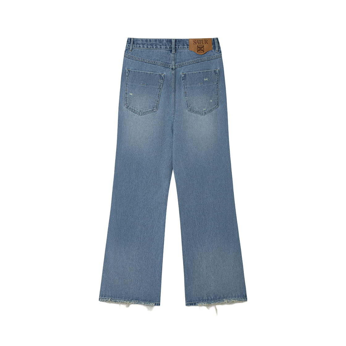 [사은품 증정] 세터 데미지 워시드 플레어 핏 데님 팬츠 블루([사은품 증정] SATUR Damage Washed Flare Fit Denim Pants Blue) - 2